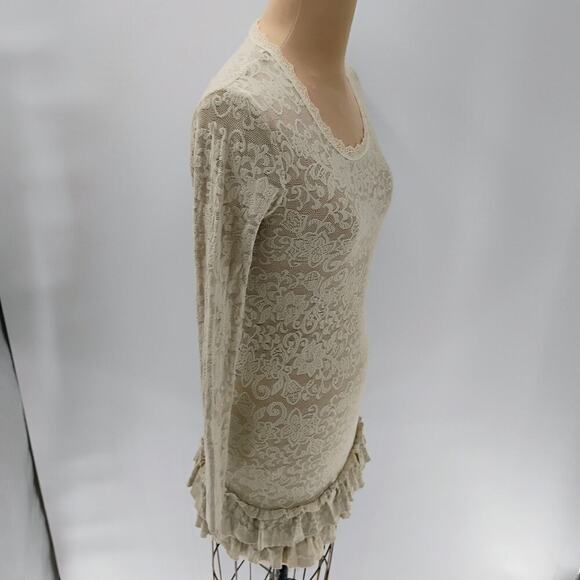 Suggest by Pain De Sucre Sz 1 Small Eggshell White Sheer Lace Nightie Chemise - Picture 8 of 13